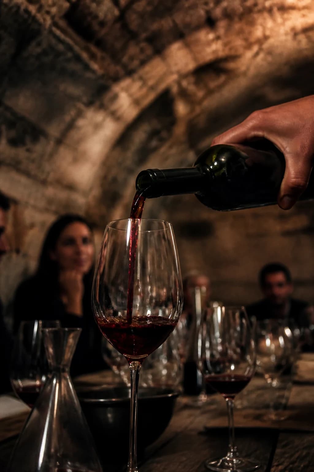 Vinski kozarci v topli večerni svetlobi